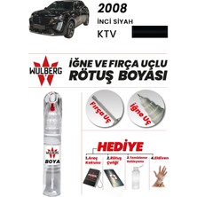 Wulberg Peugeot 2008 Inci Siyah Ktv Rötuş Boya 25 ml Iğne & Fırça Uçlu Kalıcı Çizik Giderici