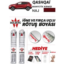 Wulberg Nissan Qashqai Man. Kırmızı Naj Rötuş Boya 25 ml + Vernik Iğne & Fırça Uçlu Kalıcı Çizik Giderici