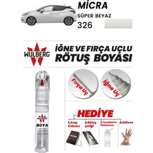Wulberg Nissan Micra Süper Beyaz 326 Rötuş Boya 25 ml Iğne & Fırça Uçlu Kalıcı Çizik Giderici