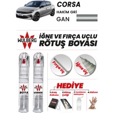 Wulberg Opel Corsa Hakim Gri Gan Rötuş Boya 25 ml + Vernik Iğne & Fırça Uçlu Kalıcı Çizik Giderici