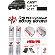 Wulberg Volkswagen Caddy Kara Büyü LC9Z Rötuş Boya 25 ml + Vernik Iğne & Fırça Uçlu Kalıcı Çizik Giderici