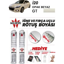 Wulberg Hyundai I20 Opak Beyaz Gt Rötuş Boya 25 ml + Vernik Iğne & Fırça Uçlu Kalıcı Çizik Giderici