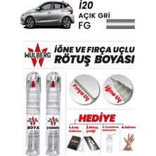Wulberg Hyundai I20 Açık Gri Fg Rötuş Boya 25 ml + Vernik Iğne & Fırça Uçlu Kalıcı Çizik Giderici