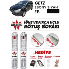 Wulberg Hyundai Getz Ebony Siyah Eb Rötuş Boya 25 ml + Vernik Iğne & Fırça Uçlu Kalıcı Çizik Giderici