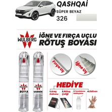 Wulberg Nissan Qashqai Süper Beyaz 326 Rötuş Boya 25 ml + Vernik Iğne & Fırça Uçlu Kalıcı Çizik Giderici