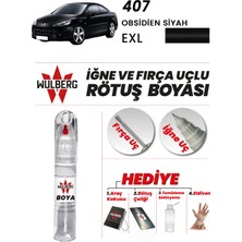 Wulberg Peugeot 407 Obsidien Siyah Exl Rötuş Boya 25 ml Iğne & Fırça Uçlu Kalıcı Çizik Giderici