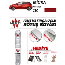 Wulberg Nissan Micra Kırmızı Z10 Rötuş Boya 25 ml Iğne & Fırça Uçlu Kalıcı Çizik Giderici