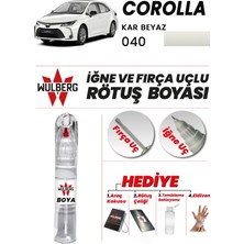 Wulberg Toyota Corolla Kar Beyaz 040 Rötuş Boya 25 ml Iğne & Fırça Uçlu Kalıcı Çizik Giderici
