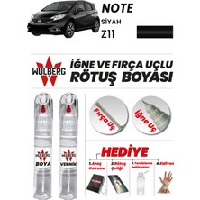 Wulberg Nissan Note Siyah Z11 Rötuş Boya 25 ml + Vernik Iğne & Fırça Uçlu Kalıcı Çizik Giderici
