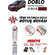 Wulberg Fiat Doblo Derin Bordo 590/A Rötuş Boya 25 ml Iğne & Fırça Uçlu Kalıcı Çizik Giderici