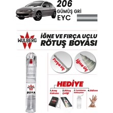 Wulberg Peugeot 206 Gümüş Gri Eyc Rötuş Boya 25 ml Iğne & Fırça Uçlu Kalıcı Çizik Giderici