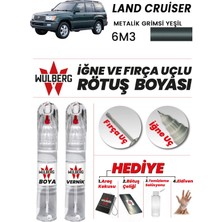 Wulberg Toyota Land Cruiser Grimsi Yeşil 6m3 Rötuş Boya 25 ml + Vernik Iğne & Fırça Uçlu Kalıcı Çizik Giderici