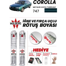 Wulberg Toyota Corolla Koyu Turkuaz 747 Rötuş Boya 25 ml + Vernik Iğne & Fırça Uçlu Kalıcı Çizik Giderici