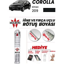 Wulberg Toyota Corolla Siyah 209 Rötuş Boya 25 ml Iğne & Fırça Uçlu Kalıcı Çizik Giderici