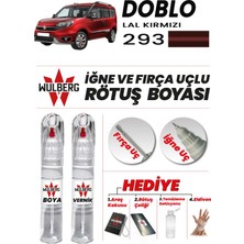 Wulberg Fiat Doblo Lal Kırmızı 293 Rötuş Boya 25 ml + Vernik Iğne & Fırça Uçlu Kalıcı Çizik Giderici