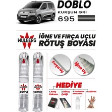 Wulberg Fiat Doblo Kurşun Gri 695 Rötuş Boya 25 ml + Vernik Iğne & Fırça Uçlu Kalıcı Çizik Giderici