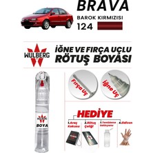 Wulberg Fiat Brava Barok Kırmızı 124 Rötuş Boya 25 ml Iğne & Fırça Uçlu Kalıcı Çizik Giderici Rutuş