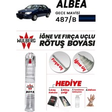 Wulberg Fiat Albea Gece Mavisi 487/B Rötuş Boya 25 ml Iğne & Fırça Uçlu Kalıcı Çizik Giderici Rutuş