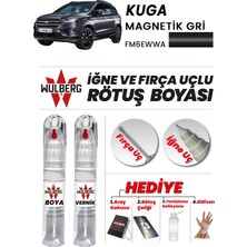 Wulberg Ford Kuga Magnetik Gri FM6EWWA Rötuş Boya 25 ml + Vernik Iğne & Fırça Uçlu Kalıcı Çizik Giderici
