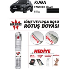 Wulberg Ford Kuga Panther Siyah 571A Rötuş Boya 25 ml Iğne & Fırça Uçlu Kalıcı Çizik Giderici