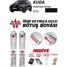 Wulberg Ford Kuga Panther Siyah 571A Rötuş Boya 25 ml + Vernik Iğne & Fırça Uçlu Kalıcı Çizik Giderici
