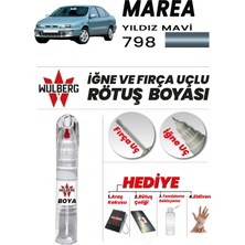 Wulberg Fiat Marea Yıldız Mavi 798 Rötuş Boya 25 ml Iğne & Fırça Uçlu Kalıcı Çizik Giderici Rutuş