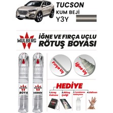Wulberg Hyundai Tucson Kum Beji Y3Y Rötuş Boya 25 ml + Vernik Iğne & Fırça Uçlu Kalıcı Çizik Giderici