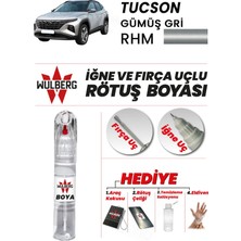 Wulberg Hyundai Tucson Gümüş Gri Rhm Rötuş Boya 25 ml Iğne & Fırça Uçlu Kalıcı Çizik Giderici