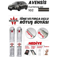 Wulberg Toyota Avensis Platinyum Gri 1g2 Rötuş Boya 25 ml + Vernik Iğne & Fırça Uçlu Kalıcı Çizik Giderici