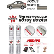 Wulberg Ford Focus Teknotik Gri Dkfcwwa Rötuş Boya 25 ml + Vernik Iğne & Fırça Uçlu Kalıcı Çizik Giderici