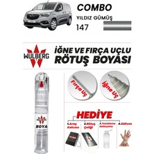 Wulberg Opel Combo Yıldız Gümüş 147 Rötuş Boya 25 ml Iğne & Fırça Uçlu Kalıcı Çizik Giderici