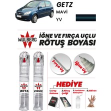 Wulberg Hyundai Getz Mavi Yv Rötuş Boya 25 ml + Vernik Iğne & Fırça Uçlu Kalıcı Çizik Giderici