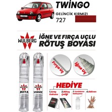 Wulberg Renault Twingo Gelincik Kırmızı 727 Rötuş Boya 25 ml + Vernik Iğne & Fırça Uçlu Kalıcı Çizik Giderici