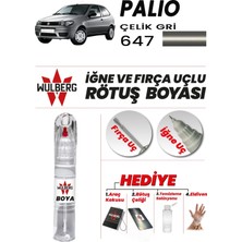 Wulberg Fiat Palio Çelik Gri 647 Rötuş Boya 25 ml Iğne & Fırça Uçlu Kalıcı Çizik Giderici