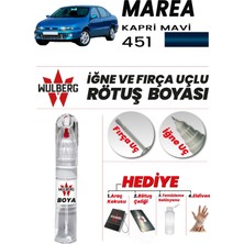 Wulberg Fiat Marea Kapri Mavi 451 Rötuş Boya 25 ml Iğne & Fırça Uçlu Kalıcı Çizik Giderici Rutuş