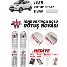 Wulberg Hyundai İX35 Kutup Beyaz Psw Rötuş Boya 25 ml + Vernik Iğne & Fırça Uçlu Kalıcı Çizik Giderici
