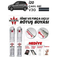 Wulberg Hyundai I20 Çakıl Gri V3G Rötuş Boya 25 ml + Vernik Iğne & Fırça Uçlu Kalıcı Çizik Giderici