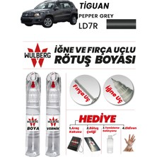 Wulberg Volkswagen Tiguan Pepper Grey LD7R Rötuş Boya 25 ml + Vernik Iğne Fırça Uçlu Kalıcı Çizik Giderici