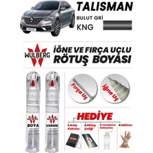 Wulberg Renault Talisman Bulut Gri Kng Rötuş Boya 25 ml + Vernik Iğne & Fırça Uçlu Kalıcı Çizik Giderici