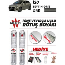 Wulberg Hyundai I20 Zeytin Grisi X5R Rötuş Boya 25 ml + Vernik Iğne & Fırça Uçlu Kalıcı Çizik Giderici
