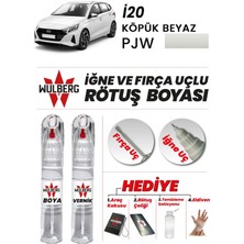 Wulberg Hyundai I20 Köpük Beyaz Pjw Rötuş Boya 25 ml + Vernik Iğne & Fırça Uçlu Kalıcı Çizik Giderici