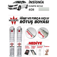 Wulberg Opel Insignia Olimpik Beyaz 40R Rötuş Boya 25 ml + Vernik Iğne & Fırça Uçlu Kalıcı Çizik Giderici