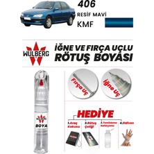 Wulberg Peugeot 406 Resif Mavi Kmf Rötuş Boya 25 ml Iğne & Fırça Uçlu Kalıcı Çizik Giderici