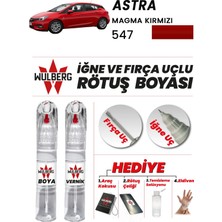 Wulberg Opel Astra Magma Kırmızı 547 Rötuş Boya 25 ml + Vernik Iğne & Fırça Uçlu Kalıcı Çizik Giderici
