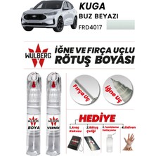 Wulberg Ford Kuga Buz Beyaz 4017 Rötuş Boya 25 ml + Vernik Iğne & Fırça Uçlu Kalıcı Çizik Giderici