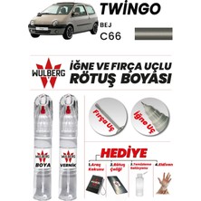 Wulberg Renault Twingo Bej C66 Rötuş Boya 25 ml + Vernik Iğne & Fırça Uçlu Kalıcı Çizik Giderici