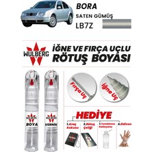 Wulberg Volkswagen Bora Saten Gümüş LB7Z Rötuş Boya 25 ml + Vernik Iğne & Fırça Uçlu Kalıcı Çizik Giderici