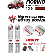 Wulberg Fiat Fiorino Kadife Kırmızı 109 Rötuş Boya 25 ml + Vernik Iğne & Fırça Uçlu Kalıcı Çizik Giderici