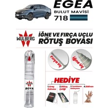 Wulberg Fiat Egea Bulut Mavisi 718 Rötuş Boya 25 ml Iğne & Fırça Uçlu Kalıcı Çizik Giderici Rutuş