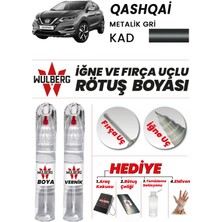 Wulberg Nissan Qashqai Metalik Gri Kad Rötuş Boya 25 ml + Vernik Iğne & Fırça Uçlu Kalıcı Çizik Giderici